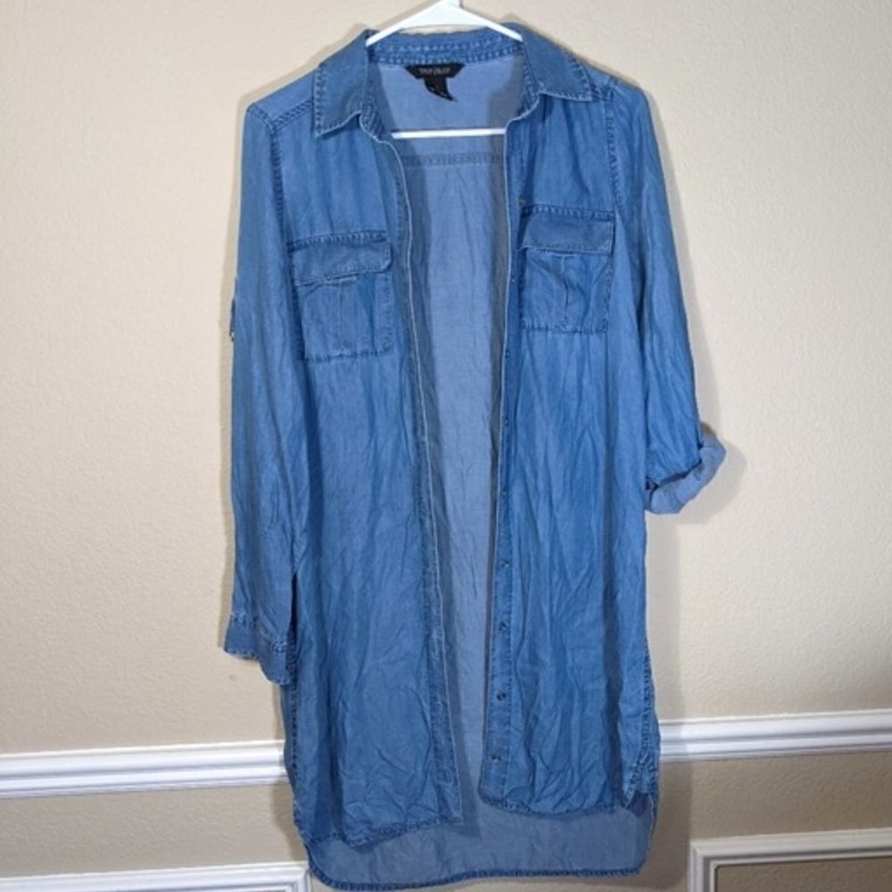 WHBM Soft Chambray Lightweight Button-Down Top